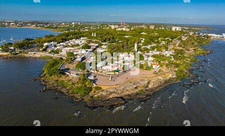 Aerial of the Unesco site Colonia del Sacramento, Uruguay Stock Photo