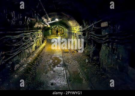 Mine gallery, Rammelsberg mine site, Goslar, Harz, Lower-Saxony, Germany Stock Photo