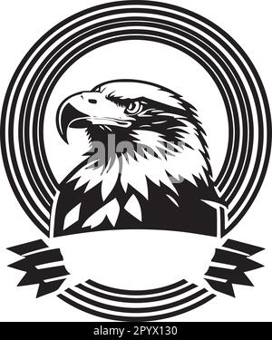 Incredible and powerful eagle emblem art vector Stock Vector