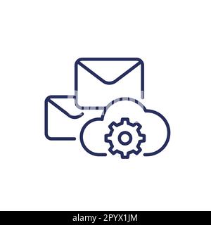 email automation, SaaS line icon Stock Vector