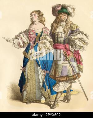 French noblewoman in contemporary dress, last third of the 17th century. [automated translation] Stock Photo