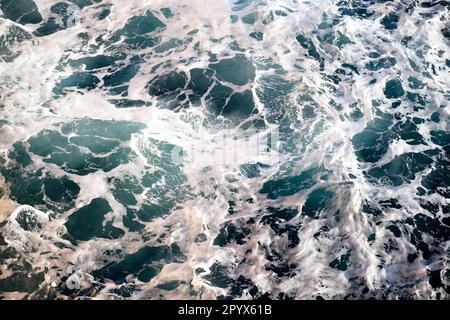 Blue waves, white sea foam background Stock Photo