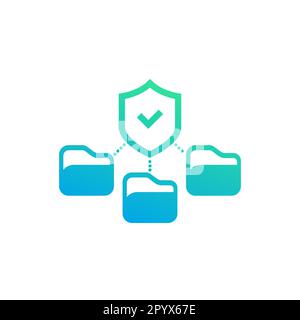 secure folders icon on white Stock Vector