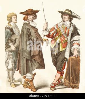 French noblewoman in contemporary dress, ca. 1650. [automated translation] Stock Photo