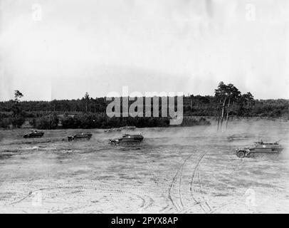 Wehrmacht armored personnel carrier during a demonstration, probably at a military training area in Germany. Undated photograph. [automated translation] Stock Photo