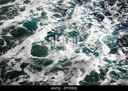 Blue waves, white sea foam background Stock Photo