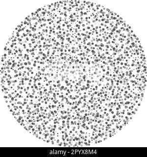 A circle to use as a background for your designs, made with messy and irregular gray dots. Stock Vector