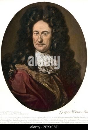 Gottfried Wilhelm Leibniz (1646-1716), German polymath, especially philosopher and mathematician. Painting by an unknown master. Photo: Heliogravure, Corpus Imaginum, Hanfstaengl Collection. [automated translation] Stock Photo