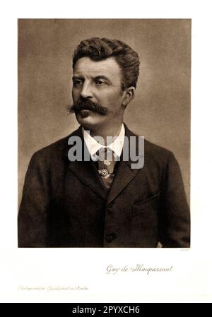 Guy de Maupassant (1850-1893), French writer. Photograph. Photo: Heliogravure, Corpus Imaginum, Hanfstaengl Collection. [automated translation] Stock Photo