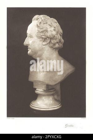 Johann Wolfgang von Goethe (1749-1832), German poet. Marble bust by Christian Daniel Rauch from 1820. Photo: Heliogravure, Corpus Imaginum, Hanfstaengl Collection. [automated translation] Stock Photo