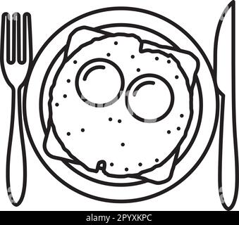 Fried eggs on slice of toast  vector illustration for National Egg Day on June 3 Stock Vector