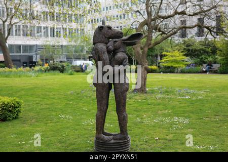 London, UK. 05 May 2023. Exhibition: The Year of the Rabbit by artist Sophie Ryder in St James’s Square. This exhibition is Sophie Ryder's imaginary world of mythical beings, this exhibition showcases large-scale sculptures by the acclaimed artist and brings together her unique cast of characters. Sophie Ryder was born in London in 1963 and this exhibition celebrates her 60th year. Appropriately 2023 is the Year of the Rabbit, Ryder’s signature motif. Exhibition from 4 May - 28 July 2023. Credit: Waldemar Sikora/Alamy Live News Stock Photo