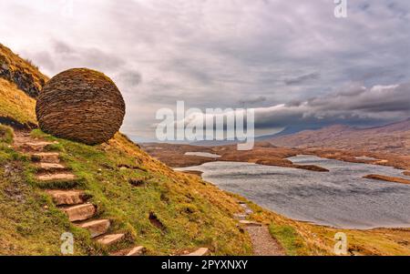 Knockan Crag Stone Ball, Globe Sculpture. National Nature Reserve ...