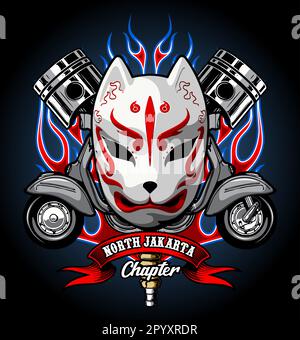 Japanese traditional masks Stock Vector