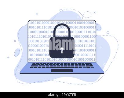 Data protection concept. Network data security. Padlock With Keyhole icon in personal data security Illustrates cyber data or information privacy idea Stock Vector