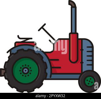 Tractor isolated vector illustration for National Farm Workers Day on June 8 Stock Vector