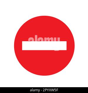 Traffic sign of forbidden direction isolated on a white background Stock Vector