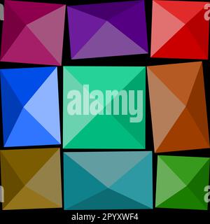Bright, seamless pattern of geometric, abstract shapes. Stock Vector