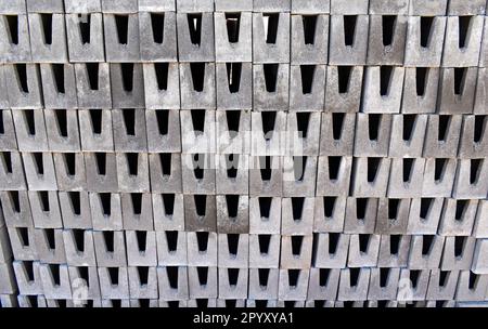 Stacked cement bricks pattern background Stock Photo