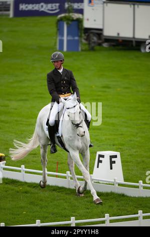 Richard Jones riding Alfies Clover representing GREAT, UK. 5th May, 2023. during the Dressage Phase on Day 1 of the 2023 Badminton Horse Trials presented by MARS at Badminton House near Bristol, Gloucestershire, England, United Kingdom. Credit: Jonathan Clarke/Alamy Live News Stock Photo
