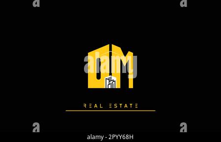 Real Estate letters Modern Creative logo OM , MO Stock Vector
