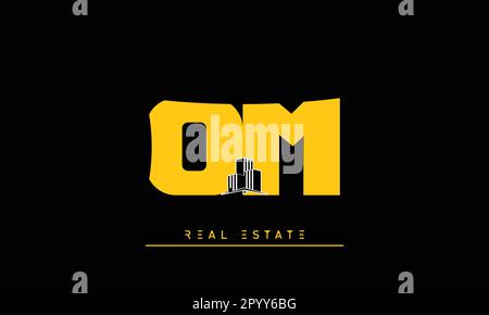 Real Estate letters Modern Creative logo OM , MO Stock Vector