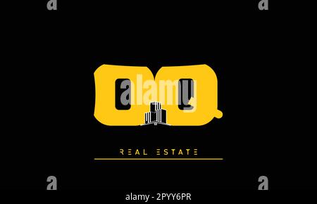 Real Estate letters Modern Creative logo OQ , QO Stock Vector