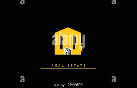 Real Estate letters Modern Creative logo OQ , QO Stock Vector