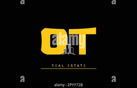 Real Estate letters Modern Creative logo OT , TO Stock Vector