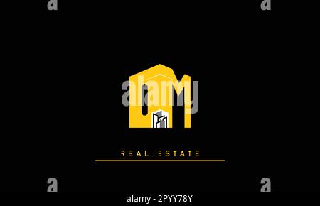 Real Estate letters Modern Creative logo OM , MO Stock Vector