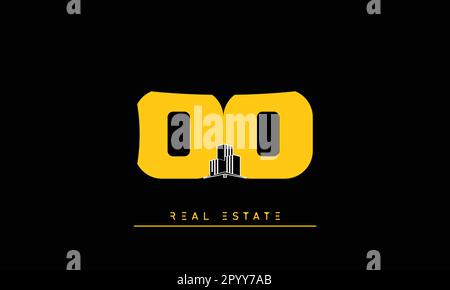 Real Estate letters Modern Creative logo OO Stock Vector