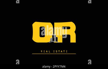 Real Estate letters Modern Creative logo OR , RO Stock Vector