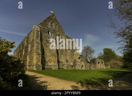 Battle Abbey, the Dorter, the ruins of the monks dormitory at the Benedictine Abbey in Battle, East Sussex, England UK Stock Photo