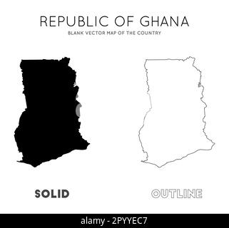 Ghana map. Borders of Ghana for your infographic. Vector country shape ...