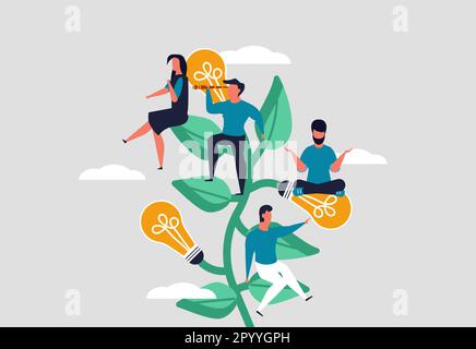 The value of employees in the company and corporate culture. Employee development and skilled workers. Personnel management, business approach to work Stock Vector