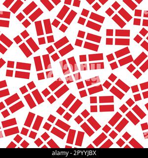Bright seamless pattern with flag of of Denmark. Happy Denmark day background. Bright illustration with white background. Stock Vector