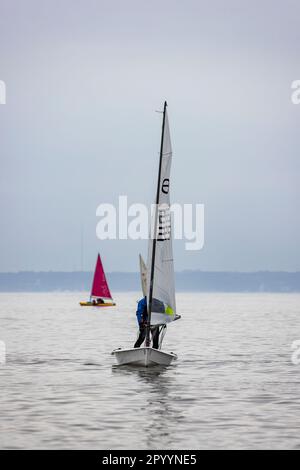 Sailing off Clevedon beach Stock Photo