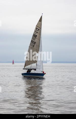 Sailing off Clevedon beach Stock Photo