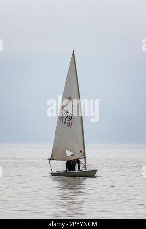 Sailing off Clevedon beach Stock Photo