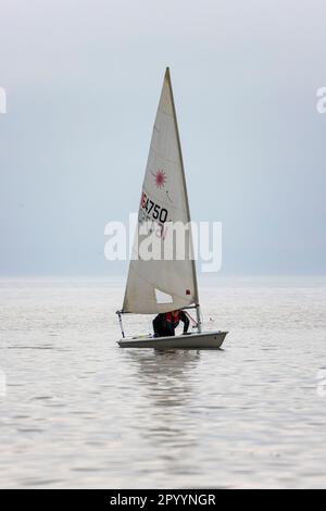 Sailing off Clevedon beach Stock Photo