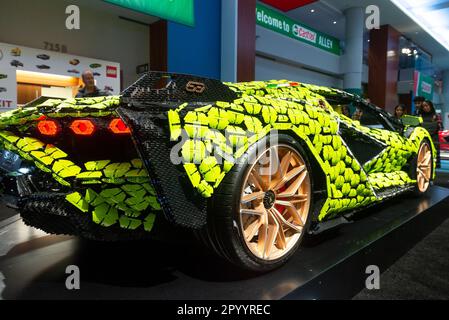 Toronto, ON, Canada - February 21, 2023: LEGO Group introduces a life-sized  model of a Lamborghini SIAN FKP 37, constructed with more than 400,000 LE  Stock Photo - Alamy