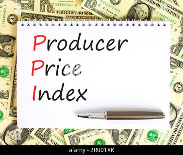 PPI Producer price index symbol. Concept words PPI Producer price index