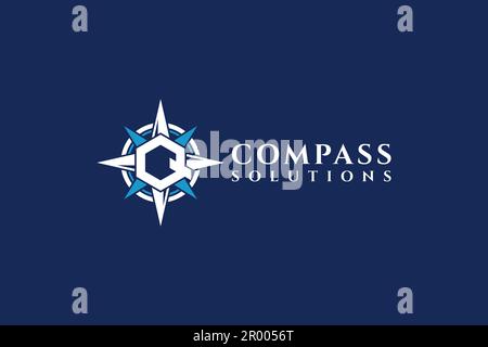 Letter Q logo icon compass design template elements. Minimalist and modern vector illustration design suitable for business Stock Vector