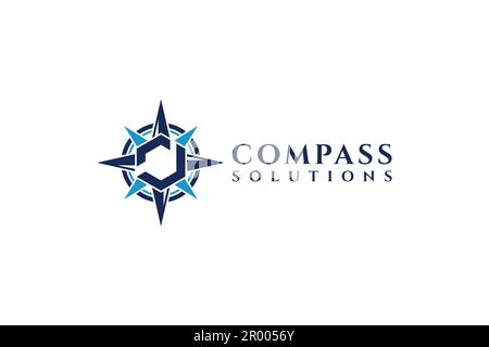 Letter J logo icon compass design template elements. Minimalist and modern vector illustration design suitable for business Stock Vector