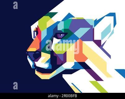 colorful cheetah in pop art style Stock Vector