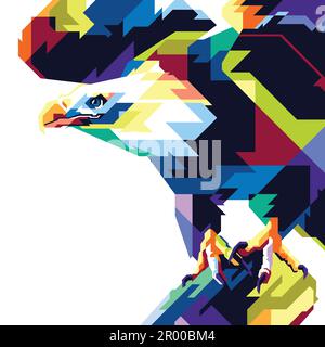 colorful eagle in pop art style Stock Vector