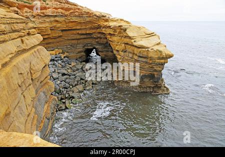 Natural cave - San Diego, California Stock Photo