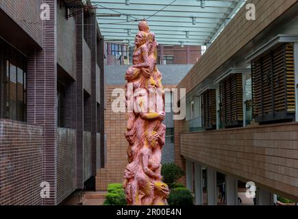 Hong Kong, China. 22nd Oct, 2021. Archival photo of Danish artist Jens Galschiot's 'Pillar of Shame' at Hong Kong University Pok Fu Lam Hong Kong. The sculpture is a memorial to the 1989 Tiananmen Square massacre. The sculpture, removed from display in 2021, was seized 5th May 2023 by The National Security Department of the Hong Kong Police citing 'incitement to subversion' while executing a search warrant. Credit: Jayne Russell/Alamy Live News Stock Photo