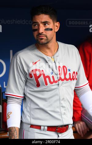 PHILADELPHIA, PA - JUNE 05: Philadelphia Phillies left fielder Nick  Castellanos (8) makes a catch during the Major League Baseball game between  the Philadelphia Phillies and the Los Angeles Angels on June