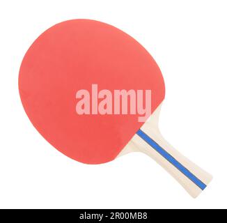 Red table tennis racket isolated on white background Stock Photo